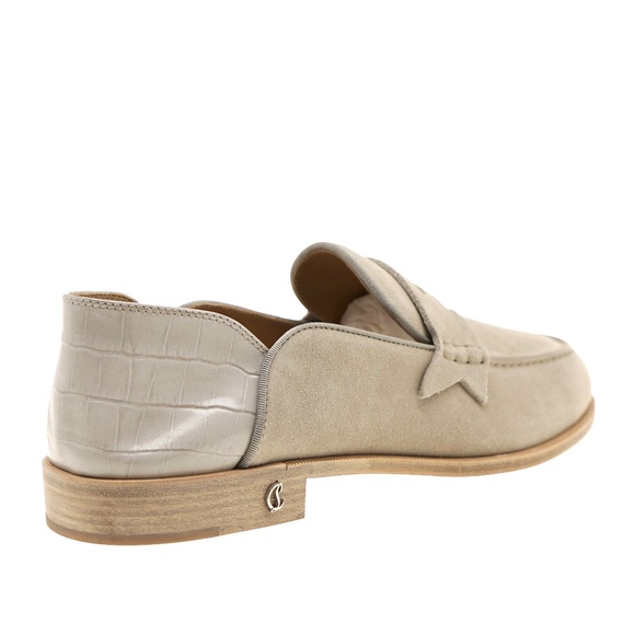 Christian Louboutin No Penny Loafer Beige Suede Leather Size 43 / 10 US New main image 4